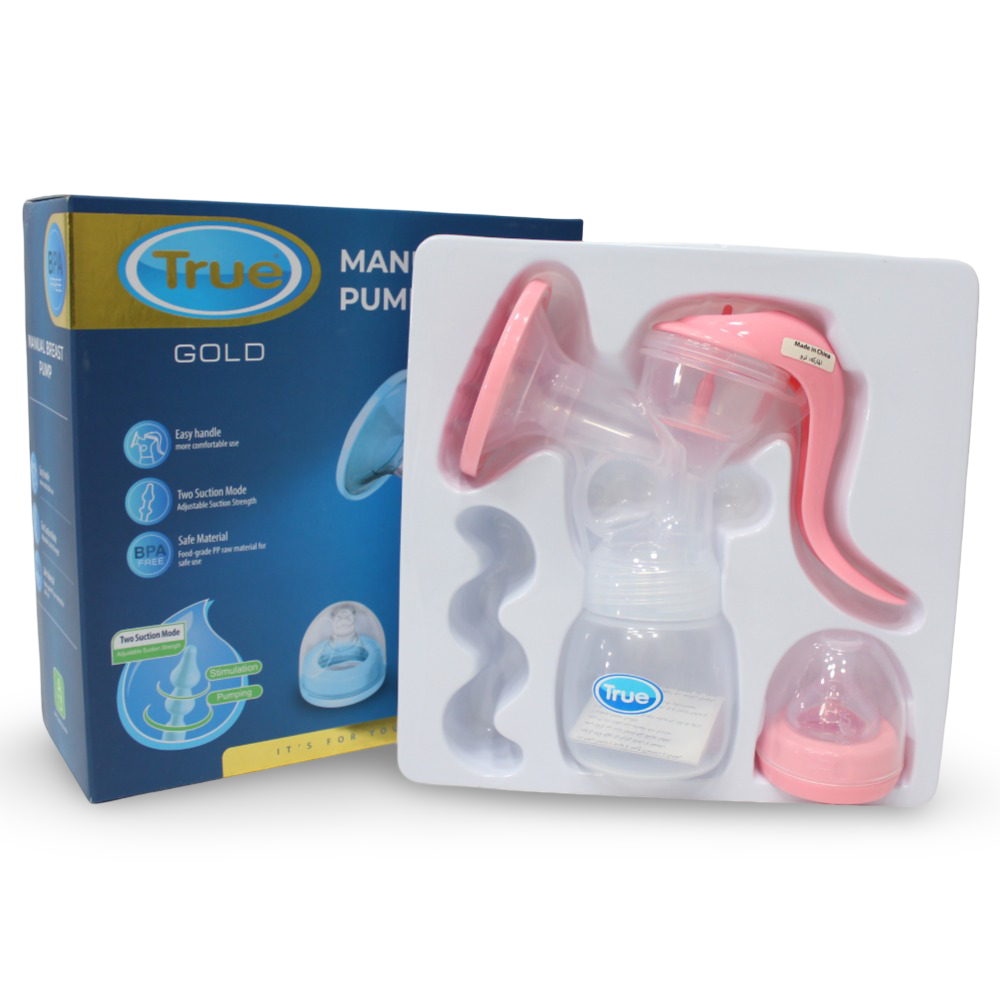 True Gold Manual Breast Pump – Pink - Baby Essentials