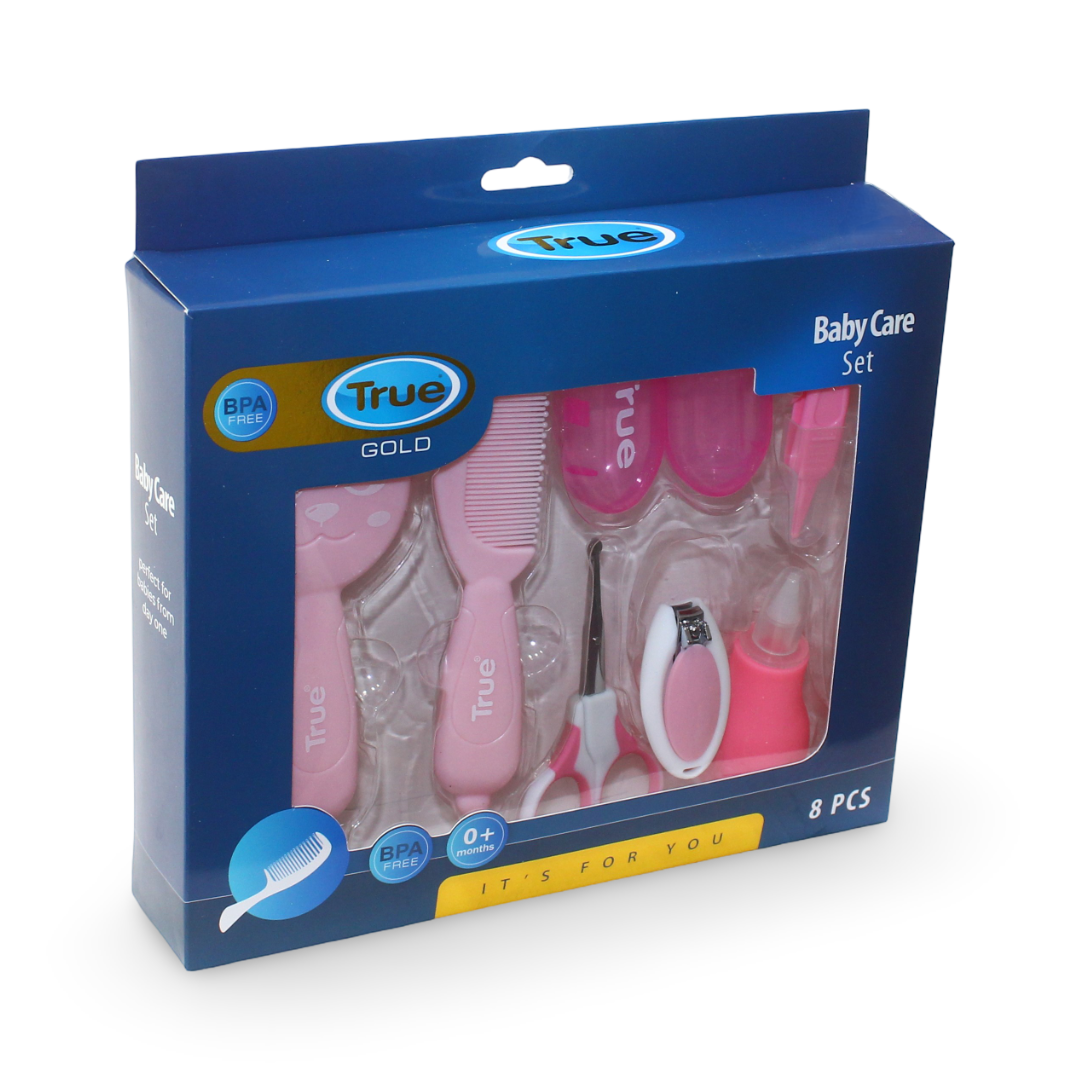True Gold Baby Care Set 8 Pieces – Pink - Baby Essentials