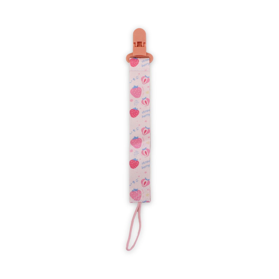 True Pacifier Clip Strap – Strawberry Print - Baby Essentials