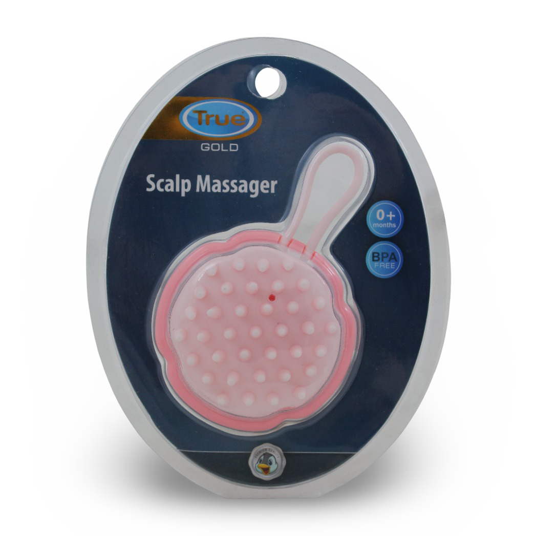 True Gold Scalp Massager +0m – Pink - Baby Essentials