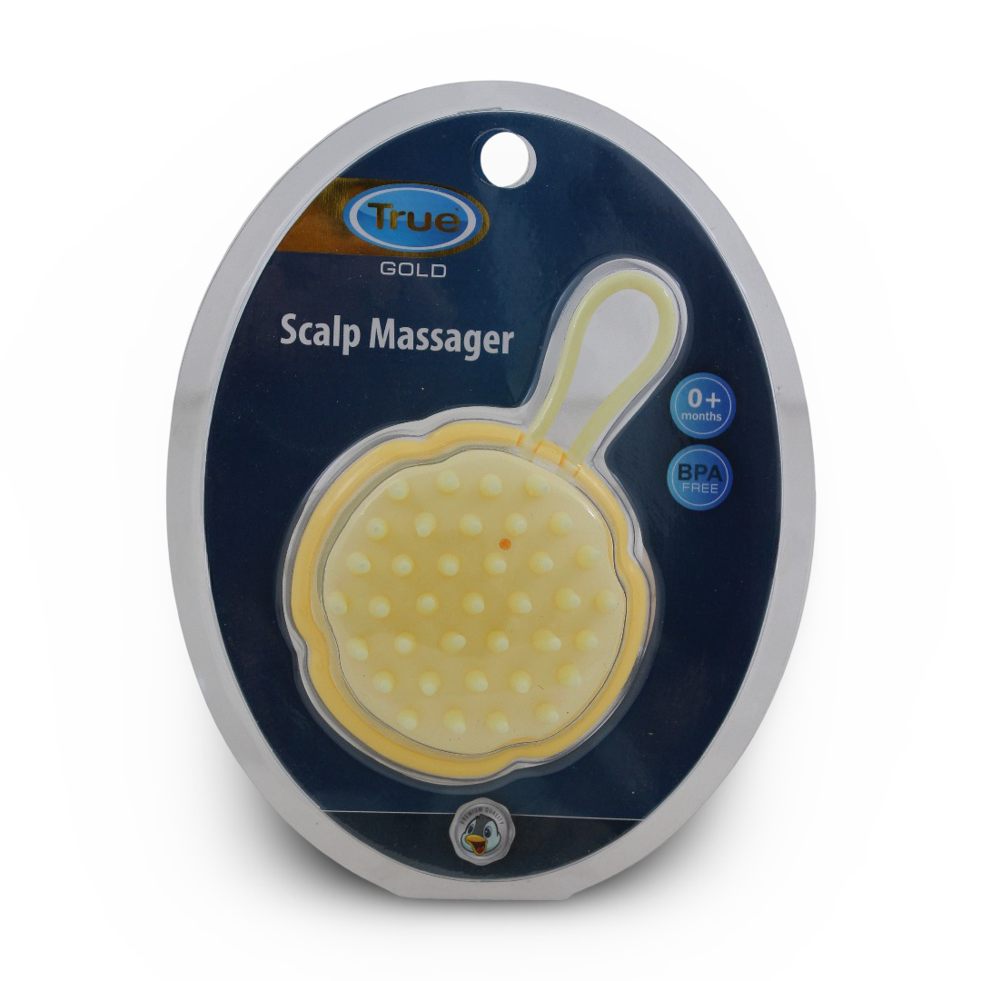 True Gold Scalp Massager +0m – Yellow - Baby Essentials