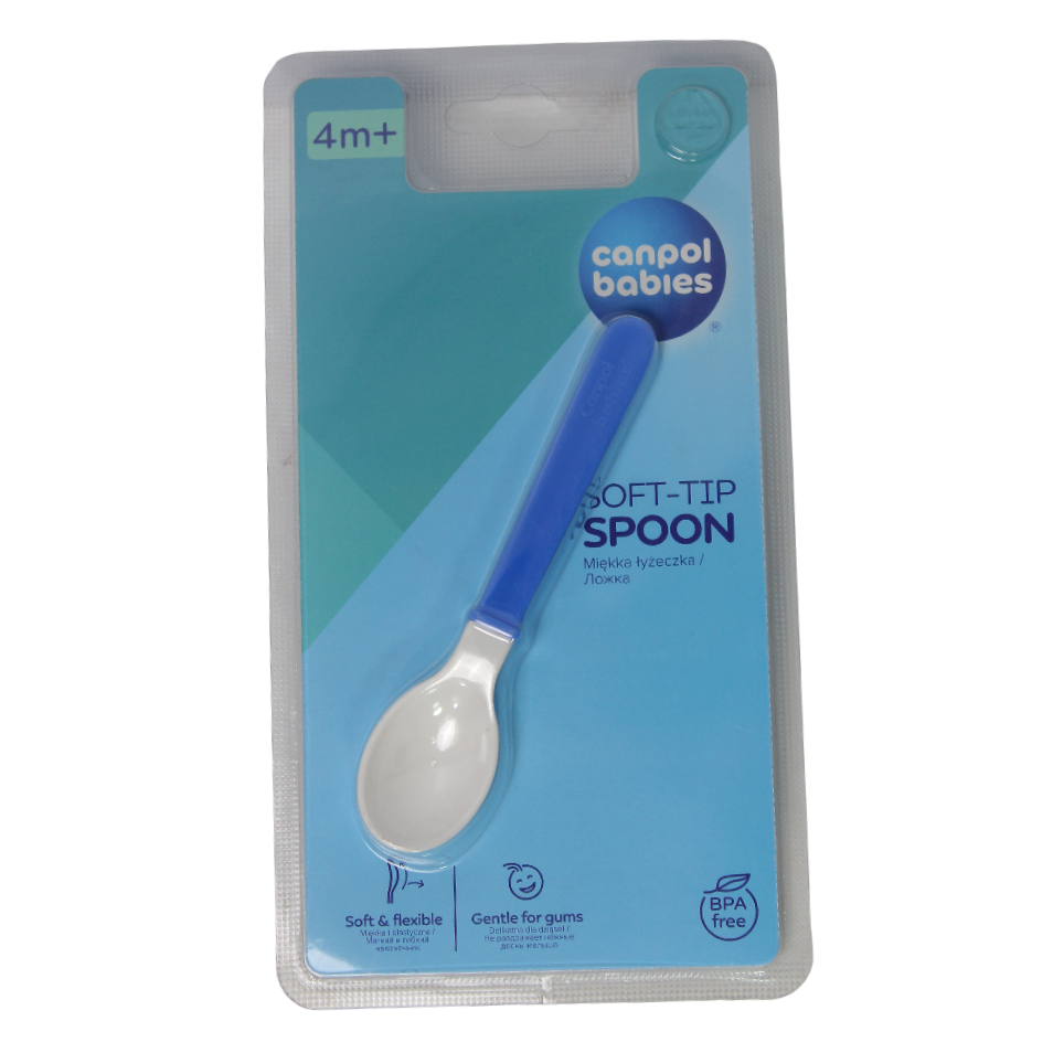 Canpol Babies Soft-Tip Spoon – Blue - Baby Essentials