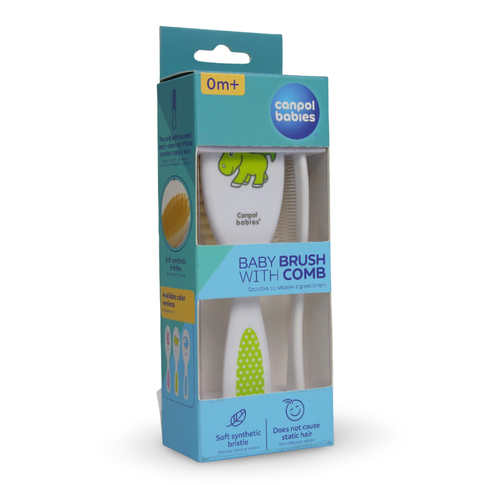 Canpol Babies Baby Brush and Comb Set - Green - Baby Essentials