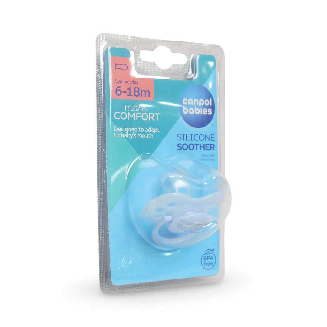 Canpol Babies Silicone Orthodontic Soother 6-18m – Baby Blue - Baby Essentials