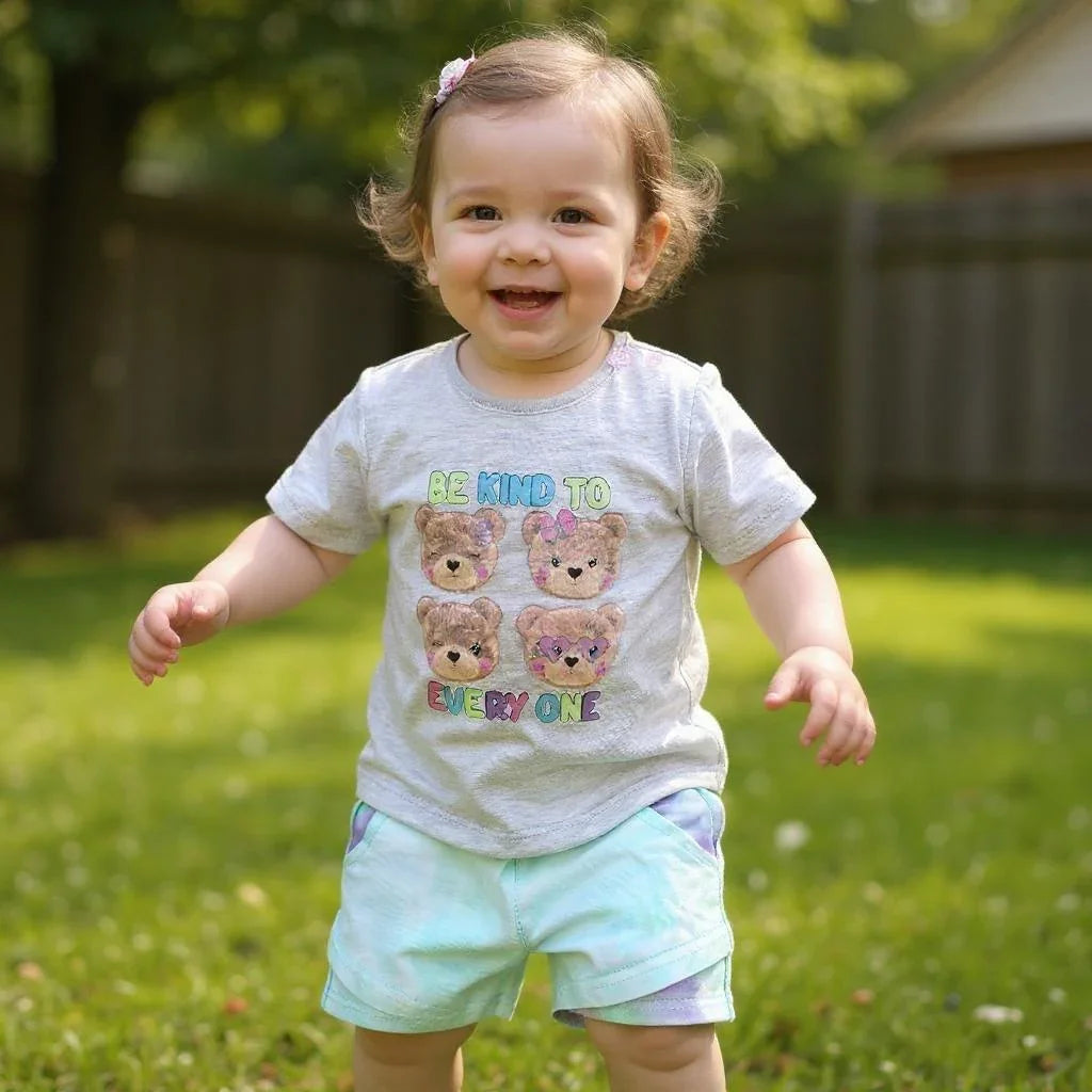 Baby Girls Cotton Pajama Set – "Four Bears" Design