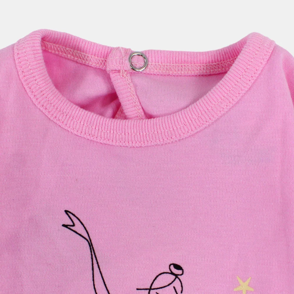 Little Dancer Baby Girls' Cotton Long-Sleeved Baby Footie