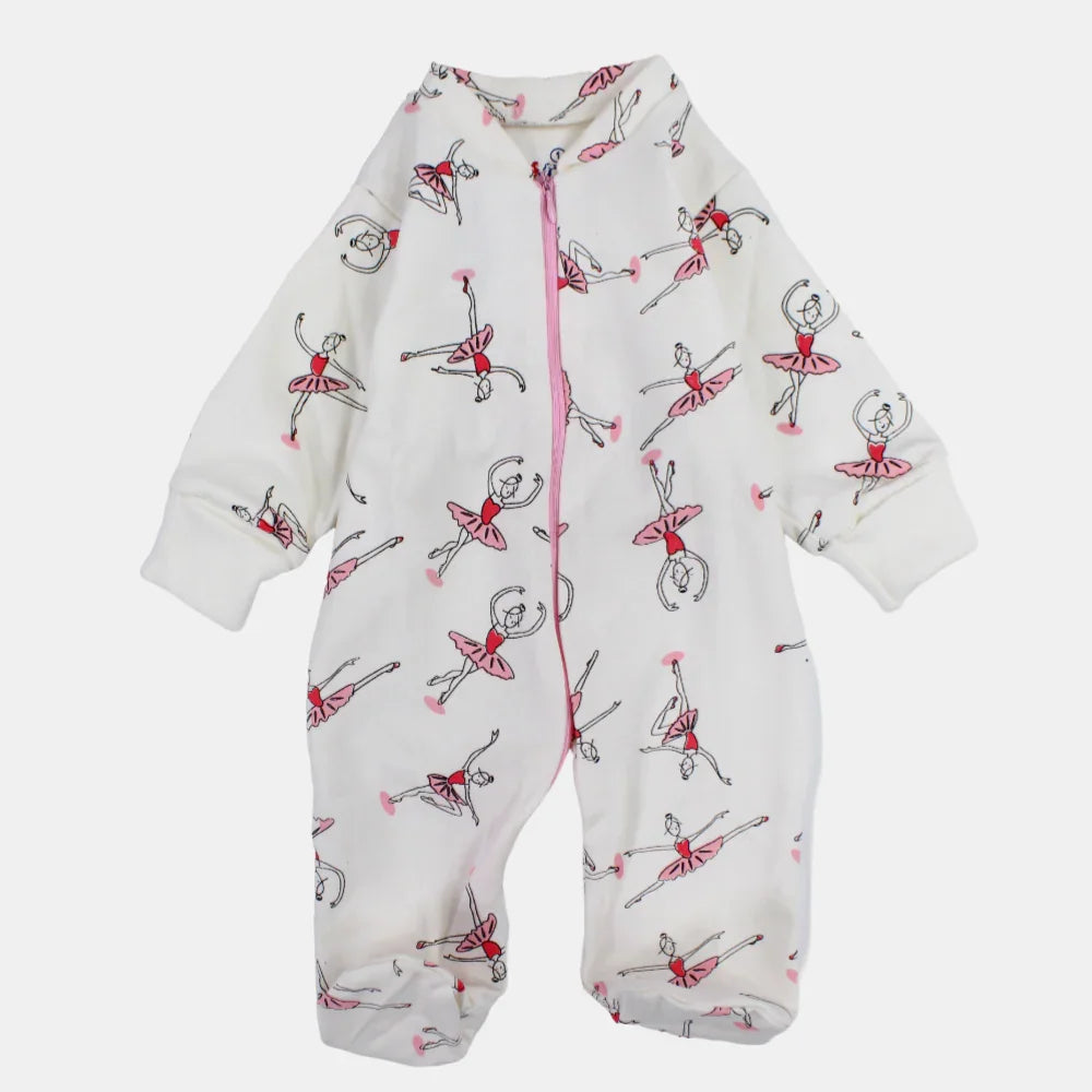 Little Dancer Baby Girls' Cotton Long-Sleeved Baby Footie