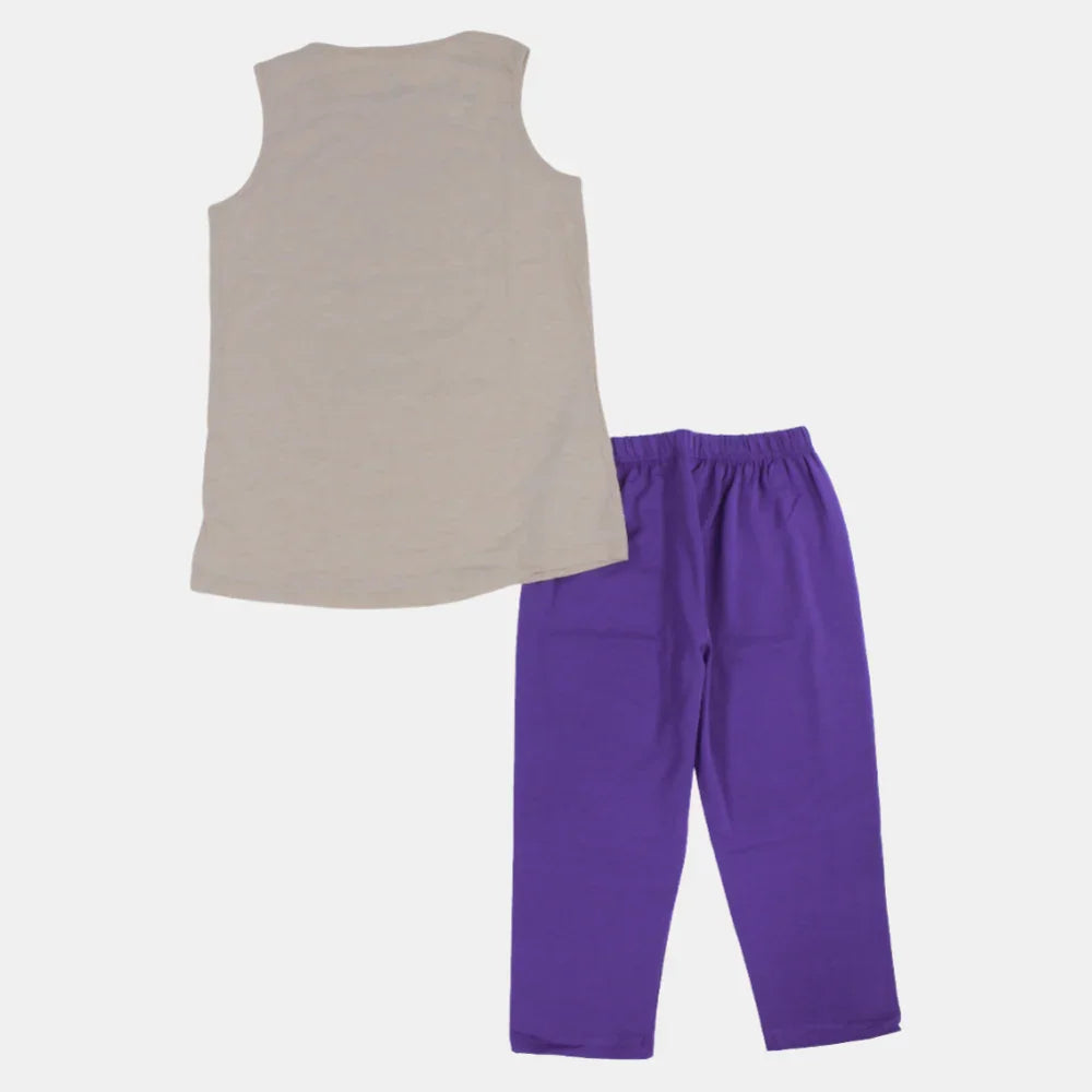 Mickey Mouse Head Girls Cotton Sleeveless Pajama Set