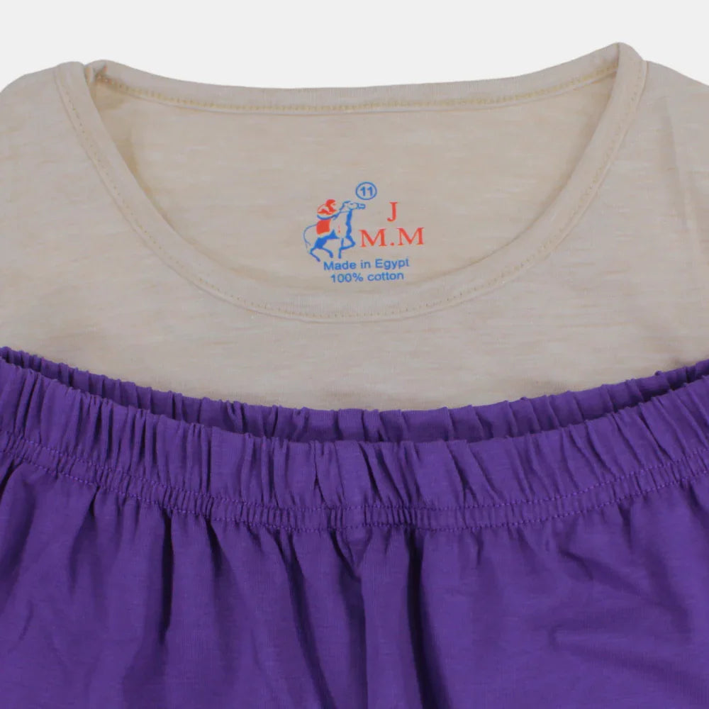 Mickey Mouse Head Girls Cotton Sleeveless Pajama Set