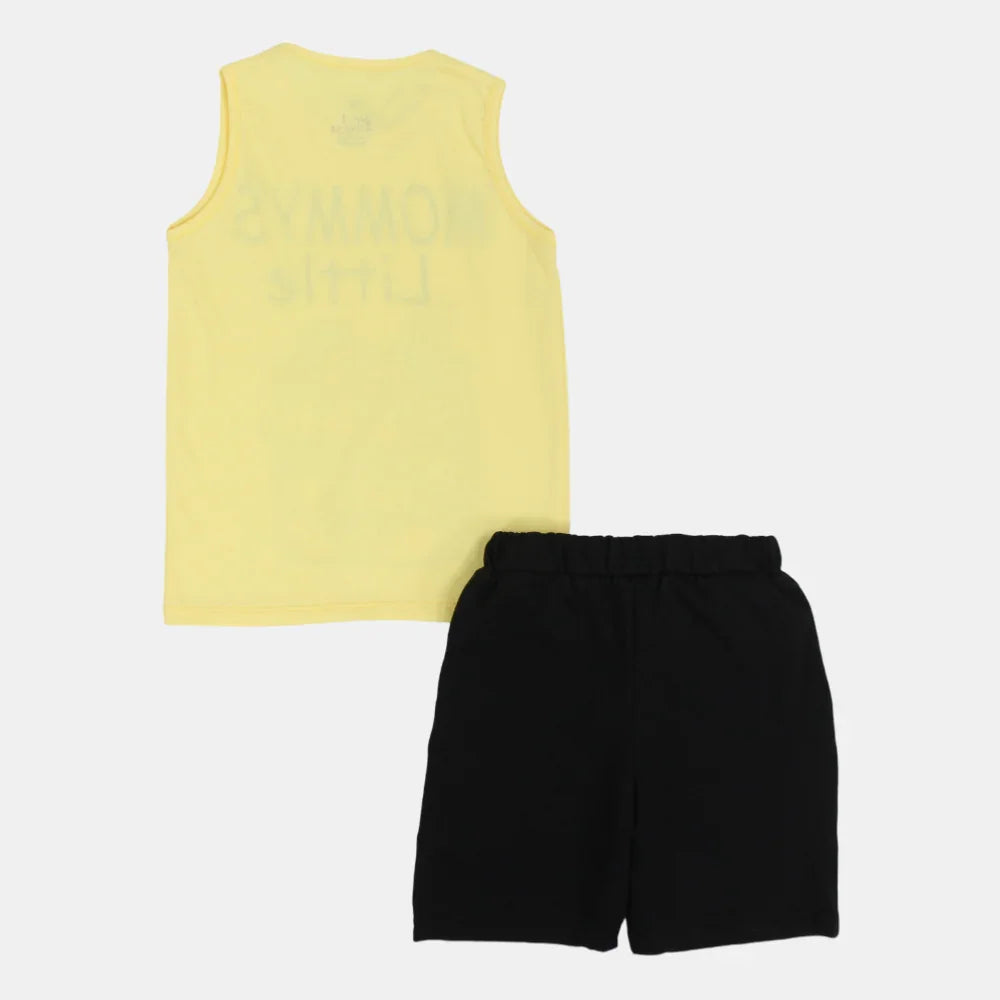 Boys "Mommy's Little Coach" Sleeveless Pajama Set - Mickey Mouse Design