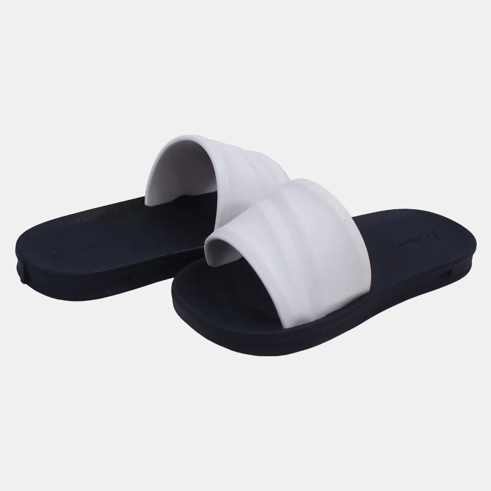 Unisex Rubber Slides - Navy/White