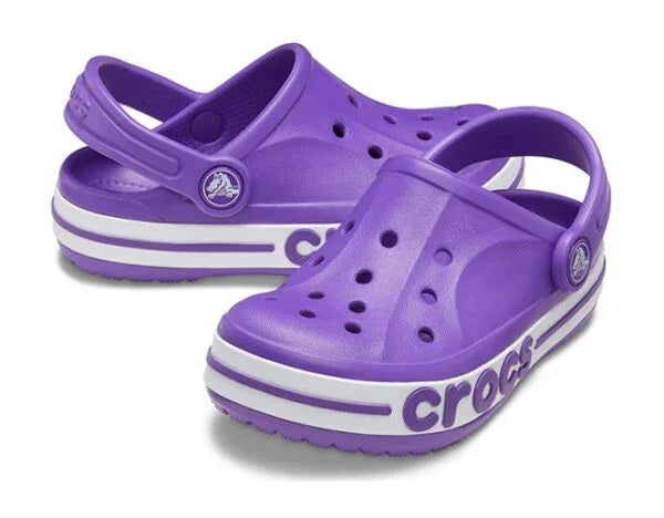 Girls Neon Purple Crocs Slippers