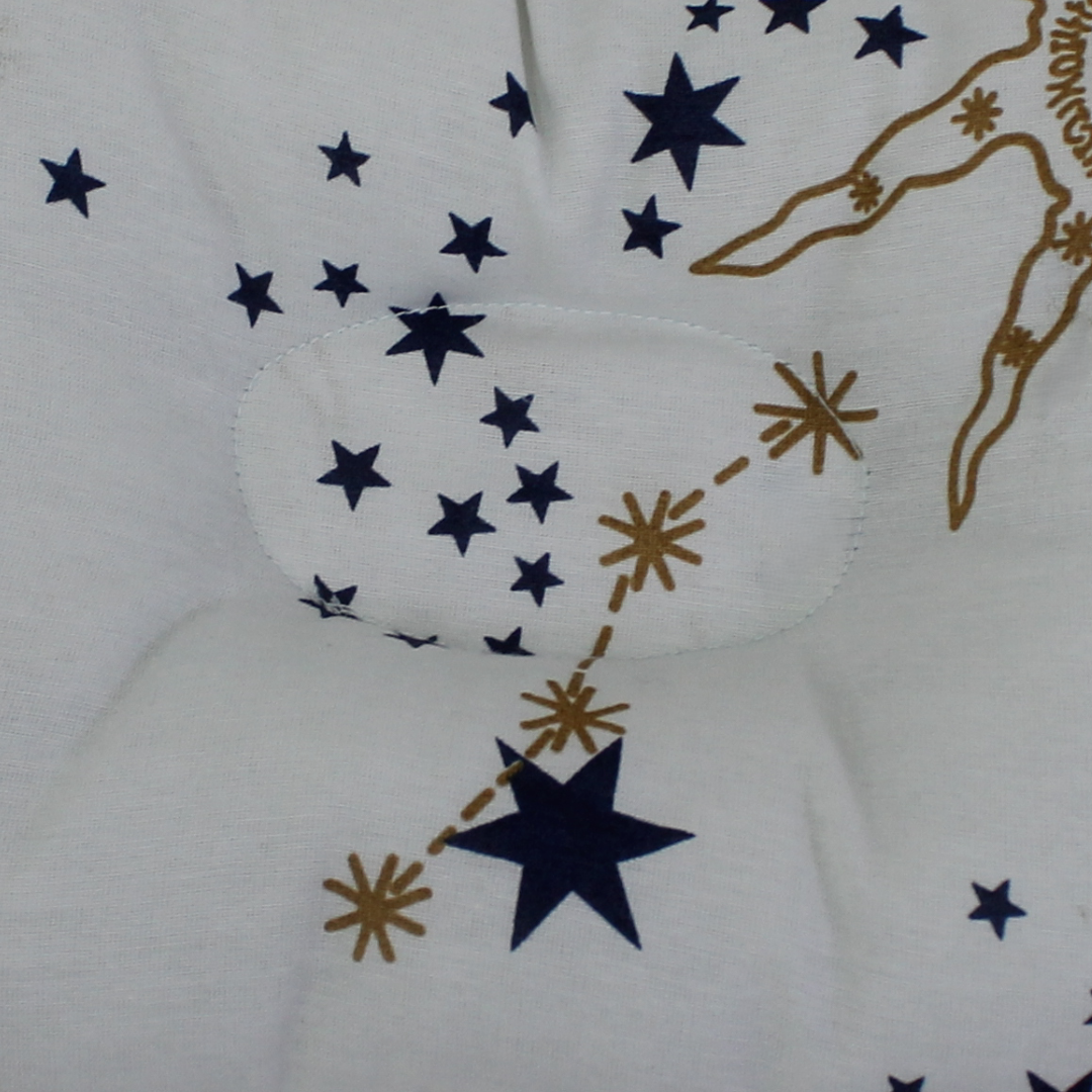 Cotton Small Pillow – White with Stars Print