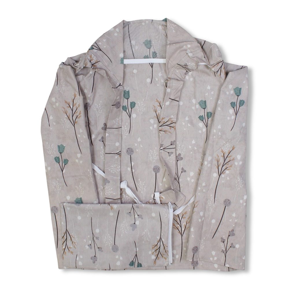Cotton Nursing Cover – Beige with Flower Print - Baby Essentials - Kiddy
