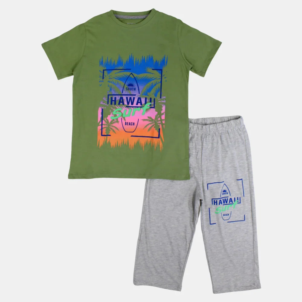 Boys Cotton Pajama Set - Hawaii Surf Print