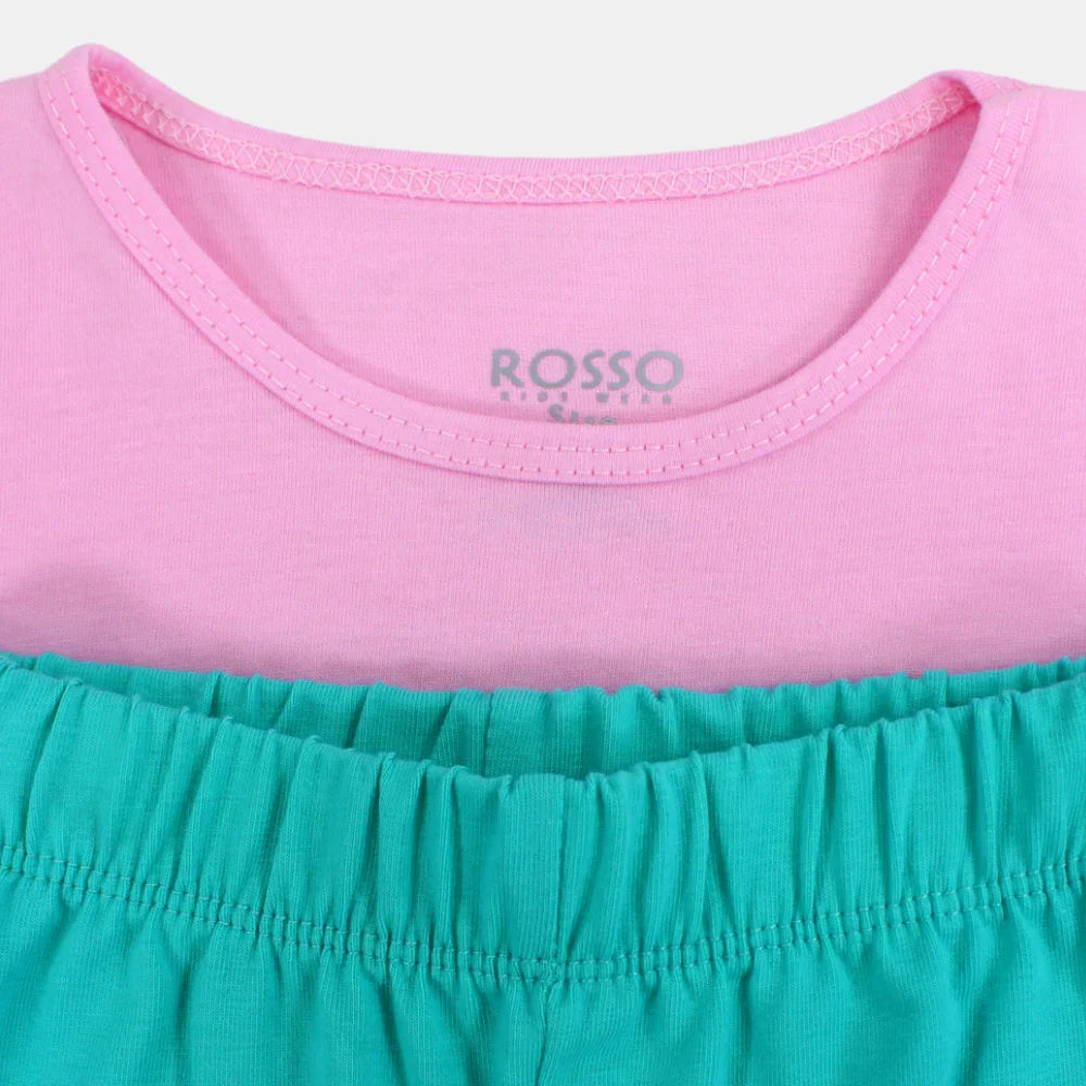 Girls Cotton Pajama Set - Cute Bunny Print