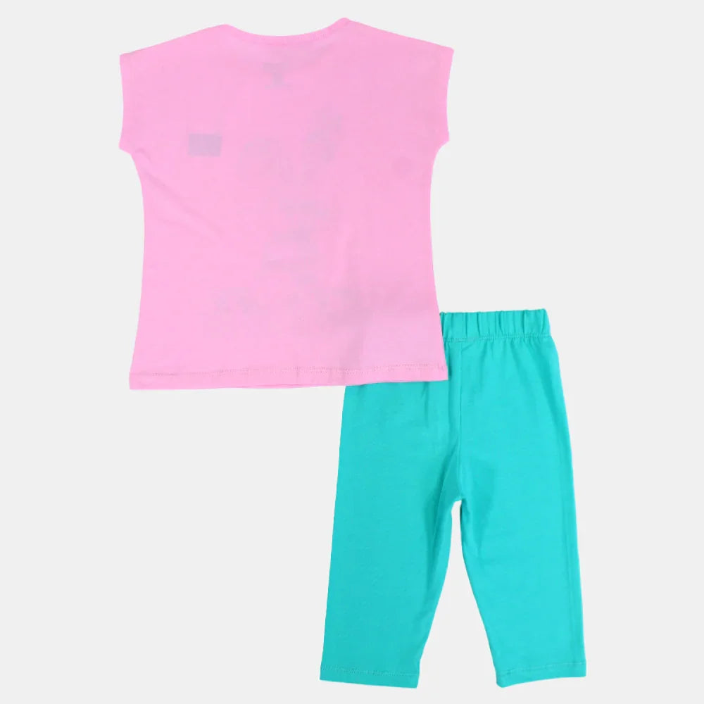 Girls Cotton Pajama Set - Cute Bunny Print