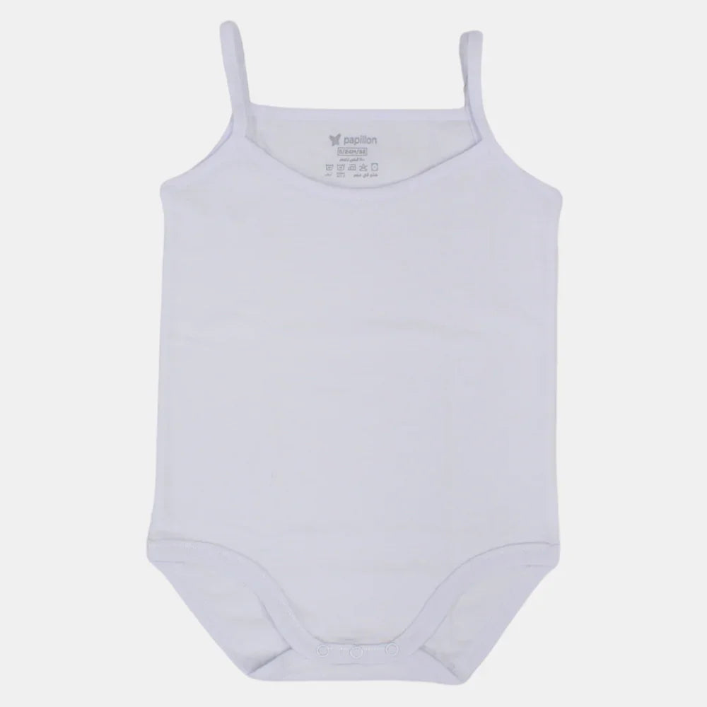 Baby Girls Underwear White Cotton  Bodysuit (Sleeveless)