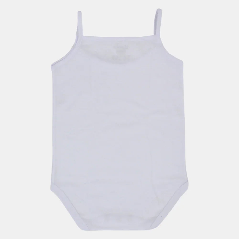 Baby Girls Underwear White Cotton  Bodysuit (Sleeveless)