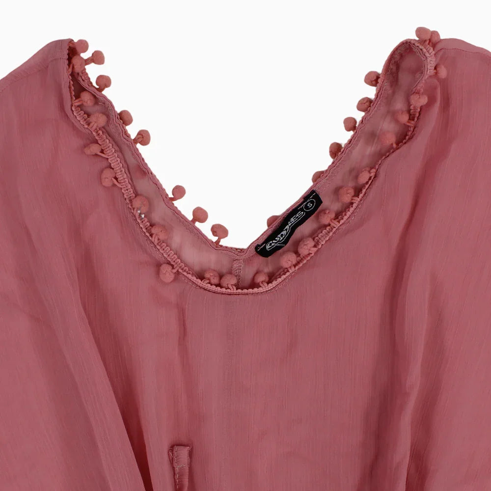 Girls Chiffon Swimwear Cover-Up – Dusty Pink