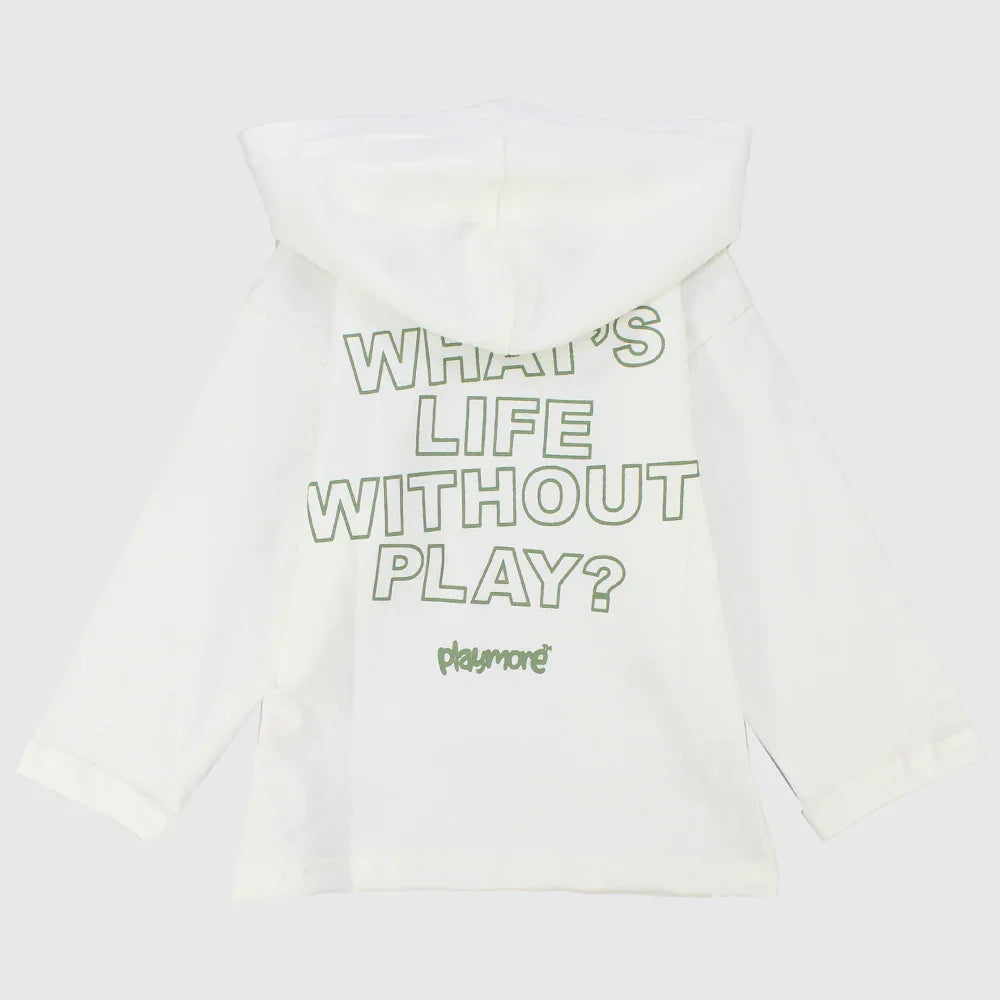 "What's Life Without Play" Long-Sleeved Hooded T-Shirt