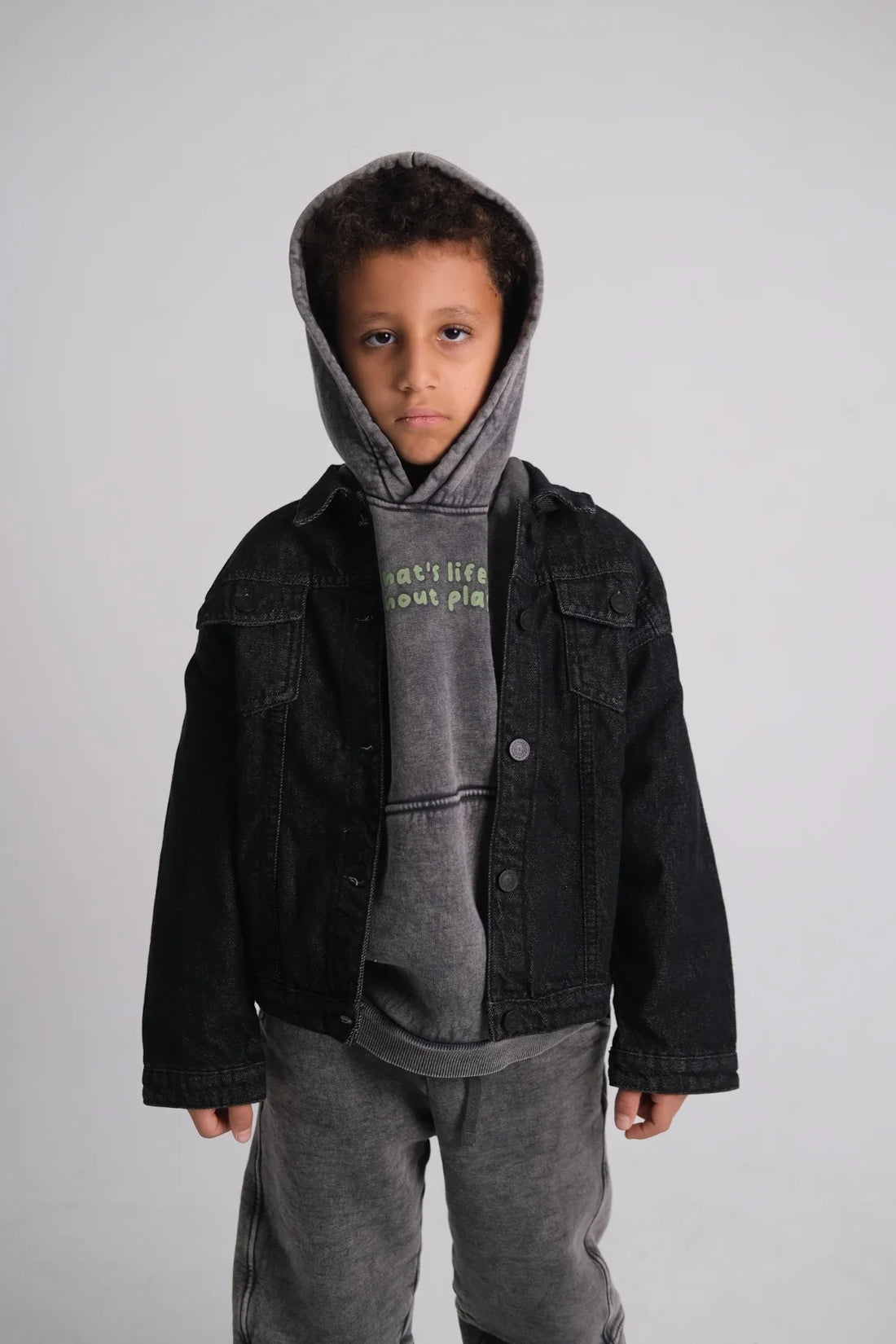 Unisex Black Long-Sleeved Jean Jacket - Clothing - Playmore