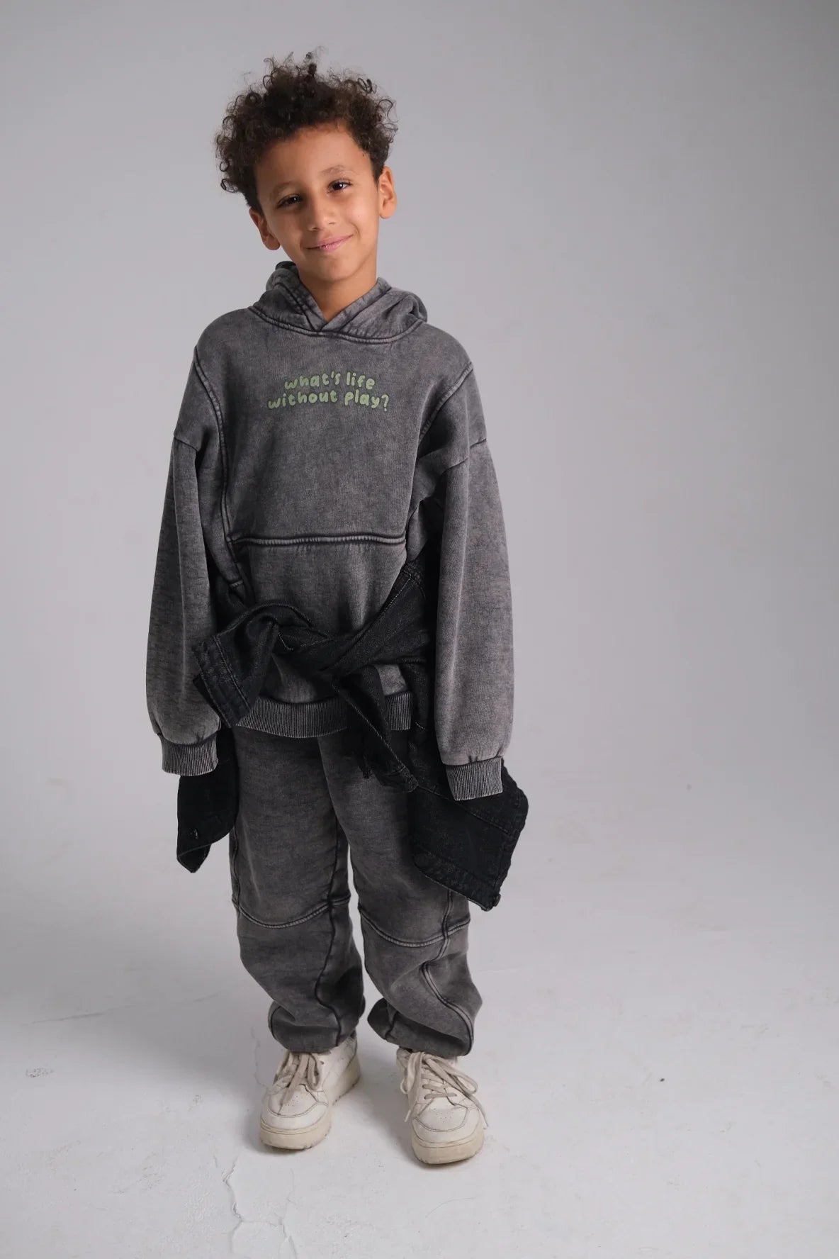 Unisex Grey washed Sweatpants