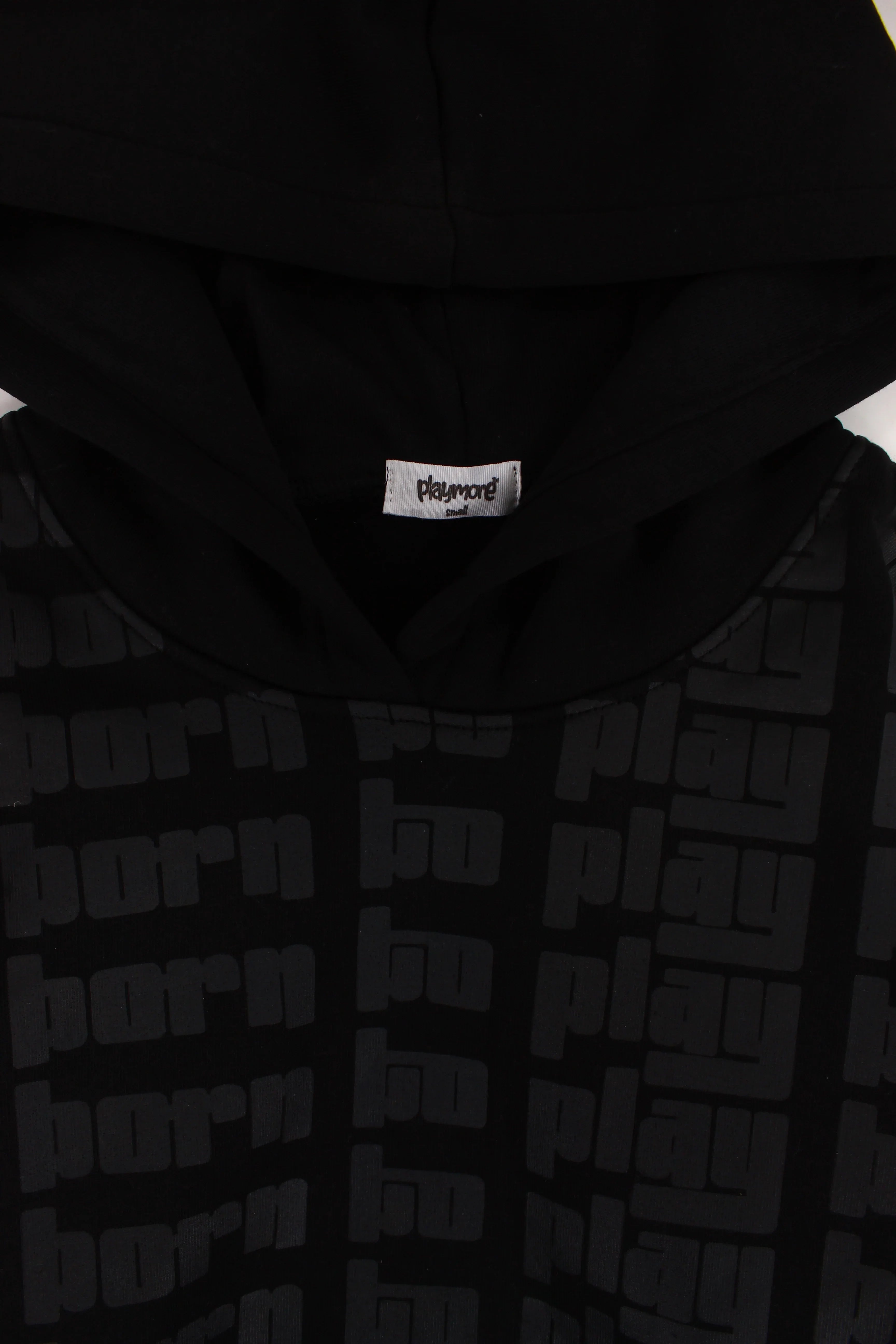 Unisex Black Printed Long-Sleeved Youth Hoodie