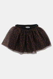Baby Girls Tulle Skirt – Black & Brown Printed
