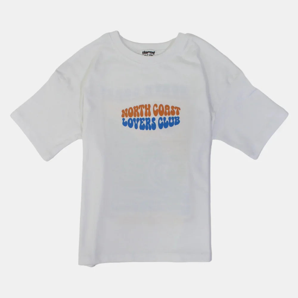 Unisex Short-Sleeved Cotton T-Shirt – White "North Coast Lovers Club" - Clothing - Playmore