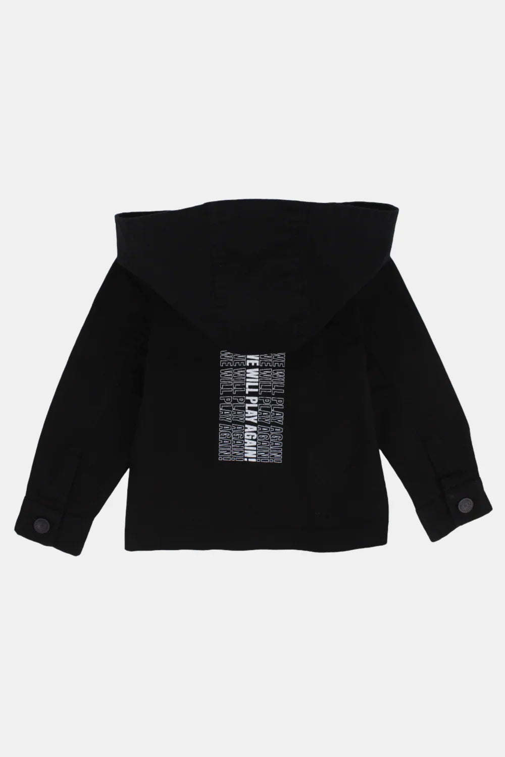 Unisex Baby Gabardine Jacket – Black "THE SUN WILL RISE"