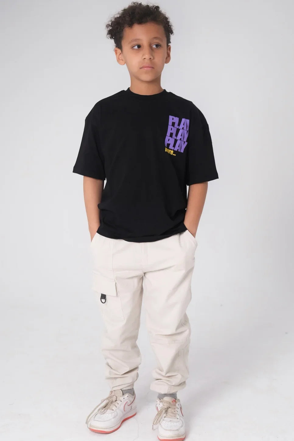 Unisex "PLAY PLAY PLAY MORE" Short-Sleeved T-Shirt – Black