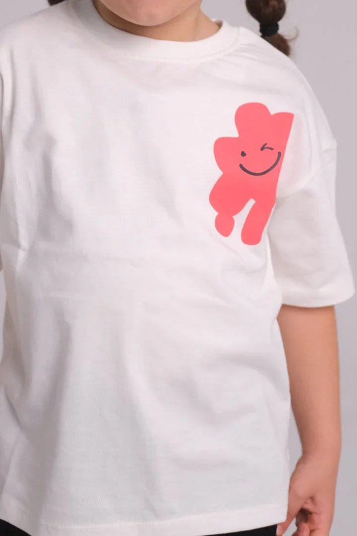 Unisex "SMILE" Short-Sleeved T-Shirt – Offwhite - Clothing - Playmore