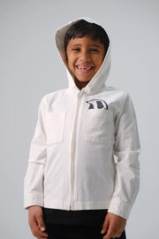 Unisex Dog-Printed Gabardine Jacket – Offwhite