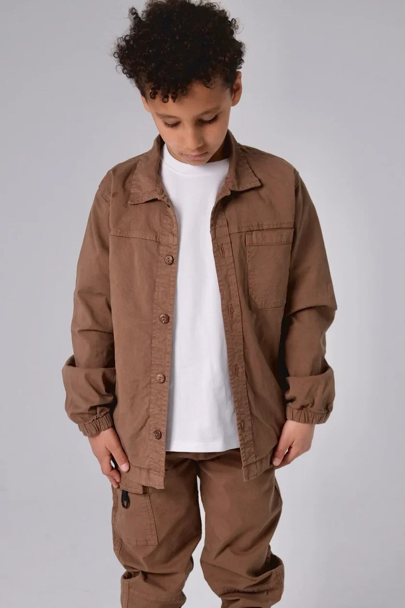 Unisex "Explore the Outdoors" Gabardine Shirt – Brown - Clothing - Playmore