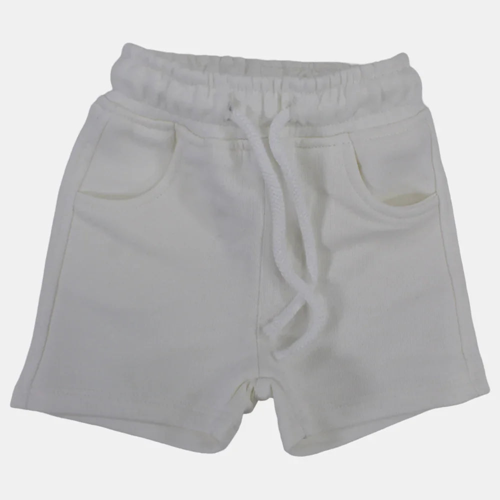 Unisex Baby Cotton Shorts – Offwhite