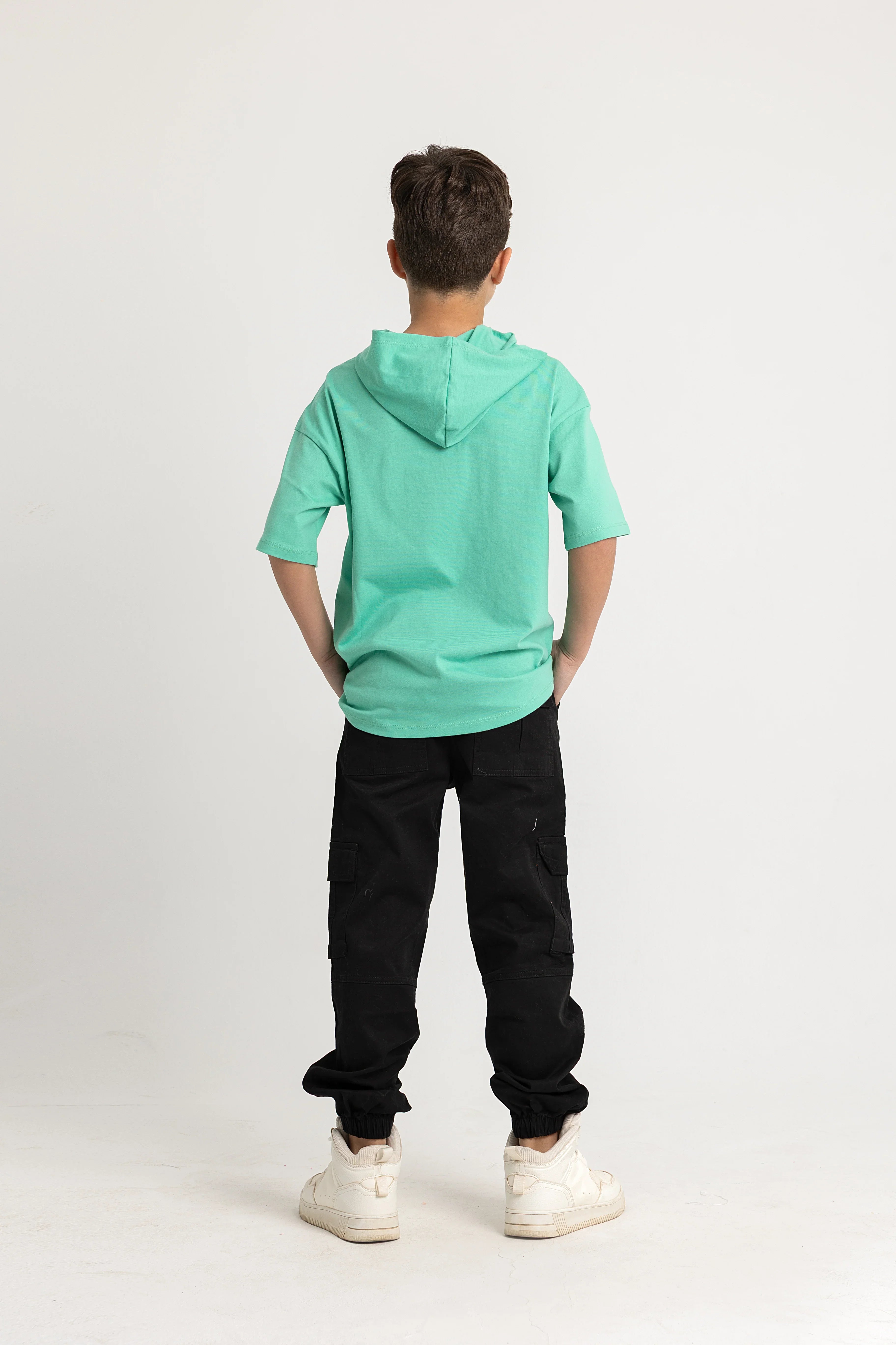 Unisex Short-Sleeved Cotton Hooded T-Shirt – Mint "Stop Making Sense" Design