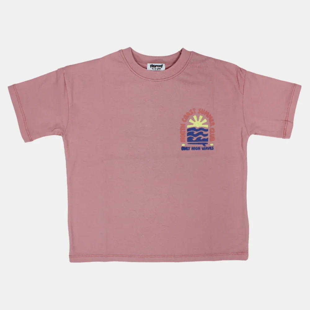Unisex Short-Sleeved Cotton T-Shirt – Dusty Pink "North Coast Club" Design