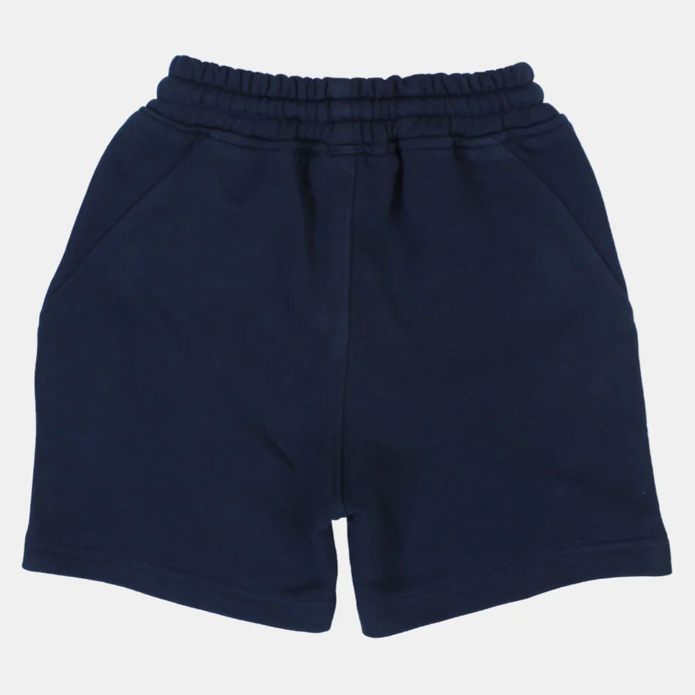 Unisex Navy Cotton Shorts