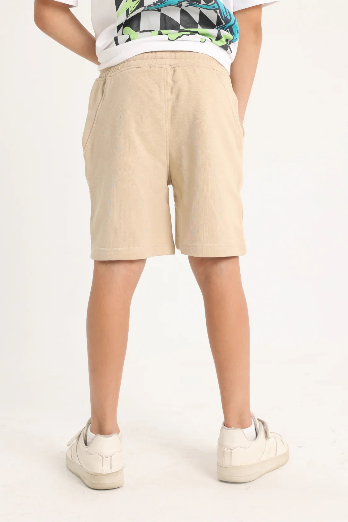 Unisex Beige Cotton Shorts