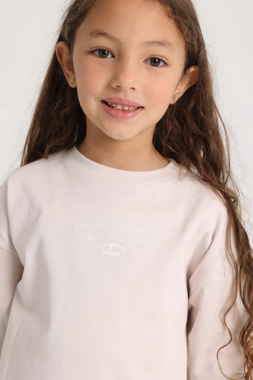 Unisex Kids Cotton Outfit Set – Beige