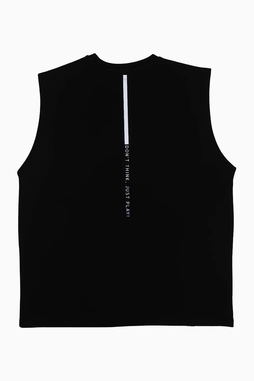 Unisex Cotton T-Shirt – Black with "DON’T THINK JUST PLAY" Print