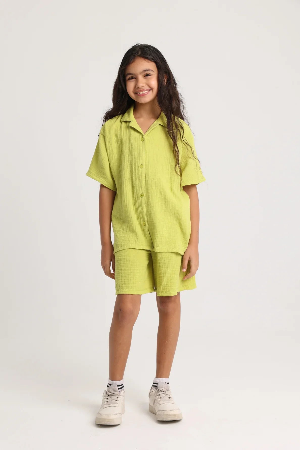Unisex Kids Light Green Cotton Outfit Set
