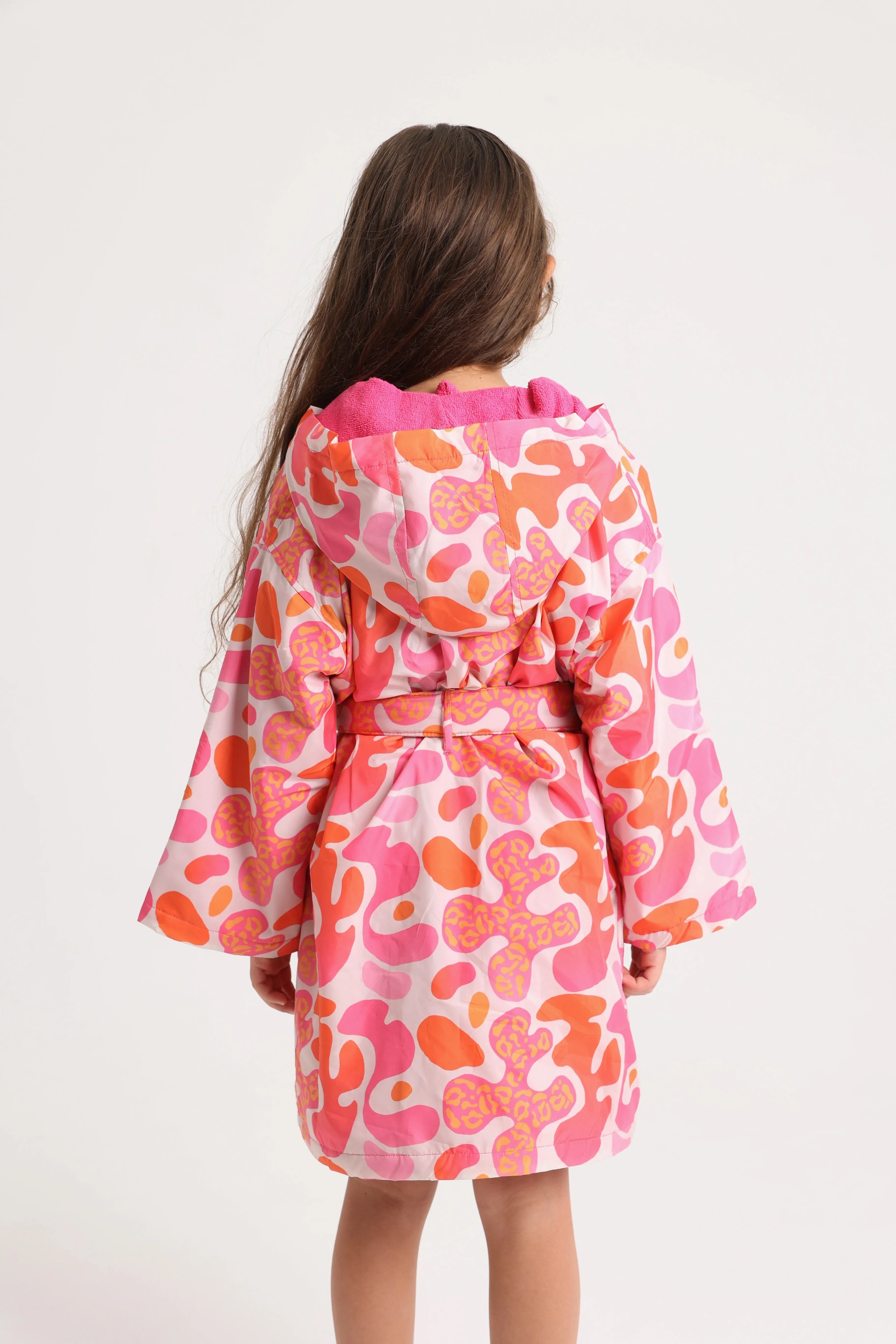 Girls Swim Robe – Multicolored Fun Doodles Print
