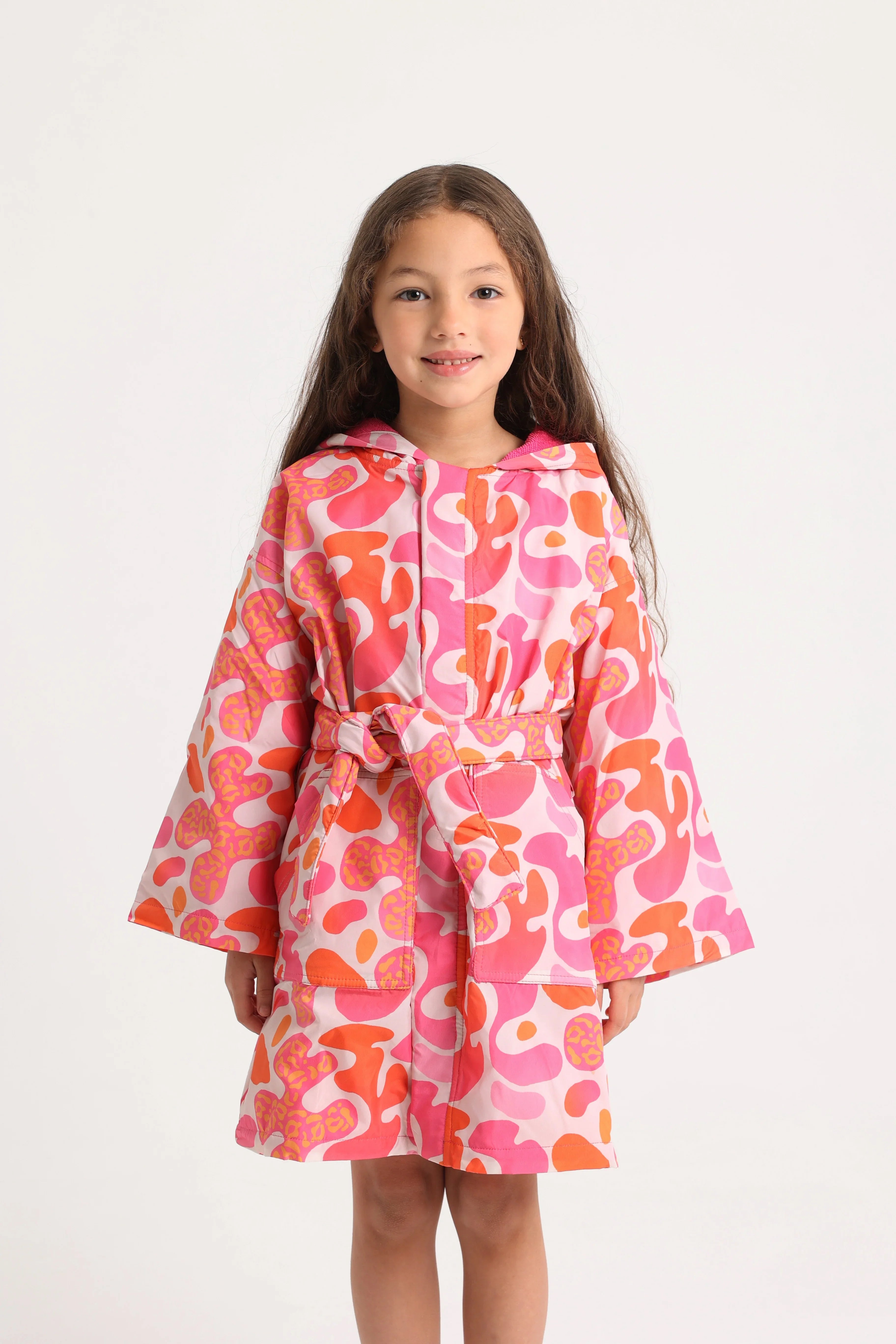 Girls Swim Robe – Multicolored Fun Doodles Print