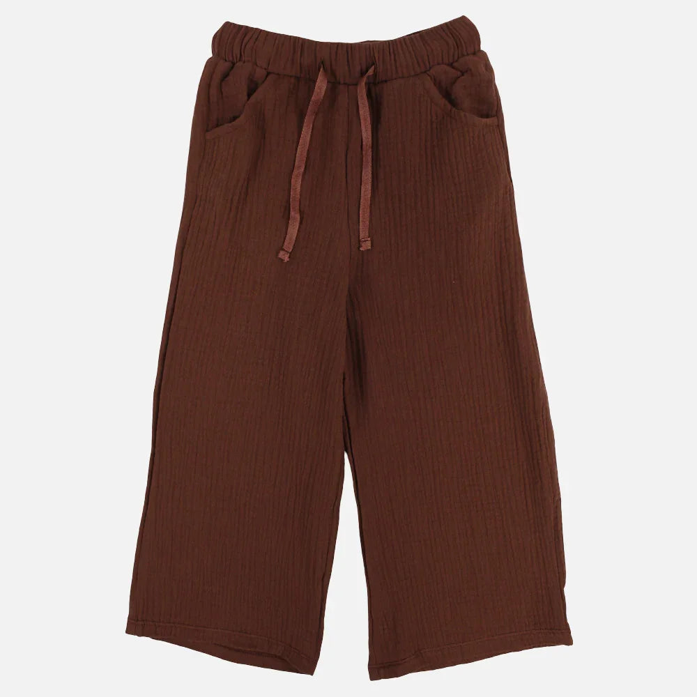 Girls Cotton Pants – Brown