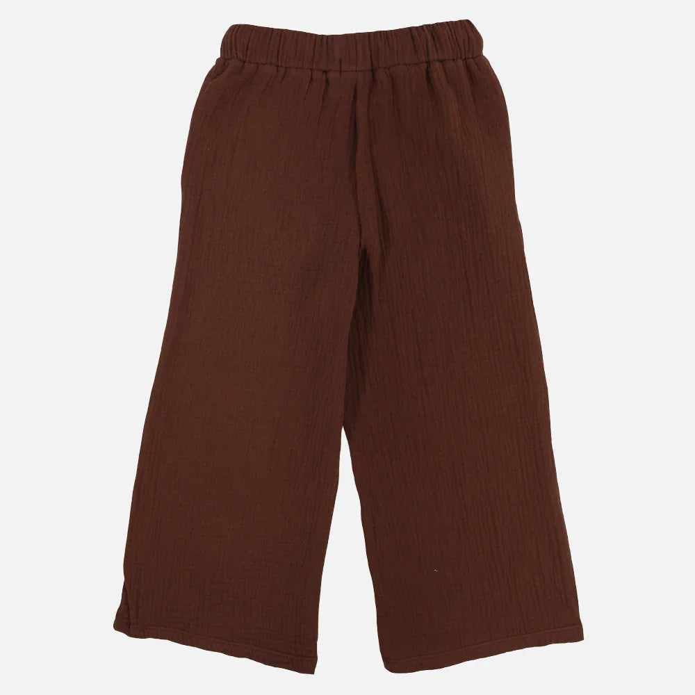 Girls Cotton Pants – Brown