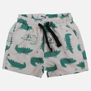 Baby Boys Swimsuit – Beige with Crocodiles Print