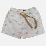 Baby Boys Swimsuit – Off-White with Colorful Suns Print