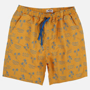 Boys Swimsuit – Mustard with Palm Print